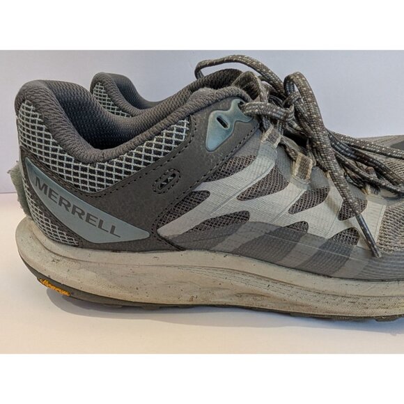 Merrell Womens Trail Running Shoes Vibram Sole Gray Mesh Size 9.5 Athletic Sneak - Picture 4 of 7